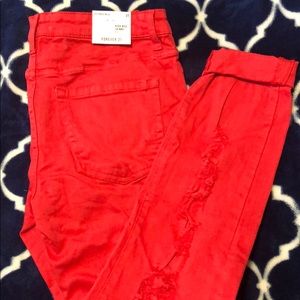 Forever 21 red jeans size 27